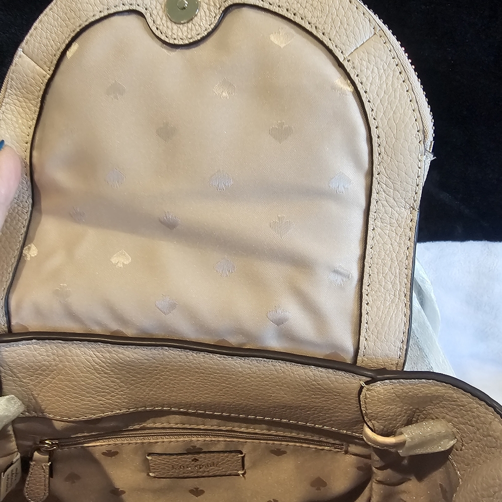 Kate Spade Beige and White Leather Women's Backpack - Picture 3 of 4
